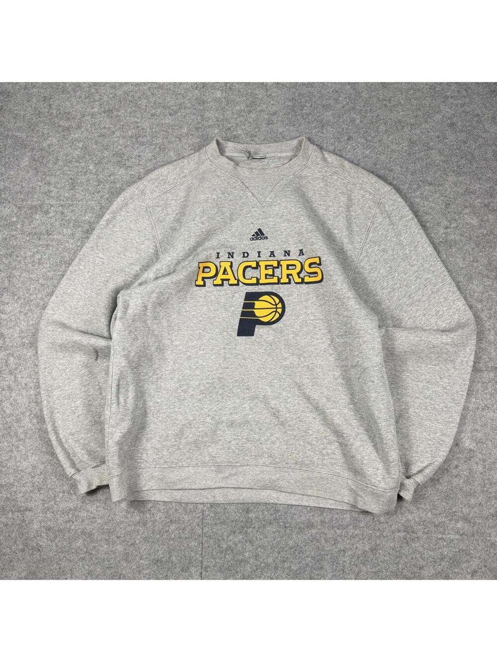 Vintage Y2K Adidas NBA Boxy Indiana Pacers Grey Crewneck Sweatshirt Size XL